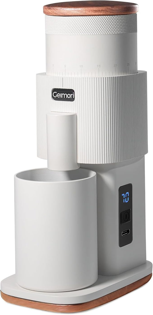 Burr Coffee Grinder,Wirsh Electric Single Dose Coffee Grinder Geimori GU38 with 38mm 6-Core Conical Burr,Stepless Adjustment for Drip,French Press,Cold Grind Settings from Fine to Coarse
