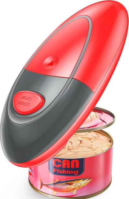 Easy Electric Can Opener One Touch Fits All Can Sizes with Safety Smooth Edge for Kitchen, Hands Free Can Opener electric with Battery Operation for Seniors, Arthritis and Chef
