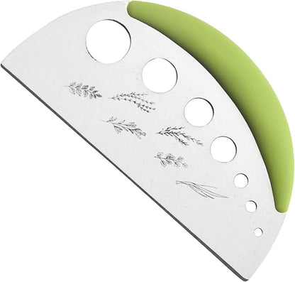 Herb Stripper and Herb Cutter 2 in 1,Herb Stripping Tool Herb Chopper Cilantro Chopper Best Kitchen Gadgets Presents for RV Owners Campers Chefs and Cooking Lovers,1PCS,Green,Stainless Steel,LXLVOUEG