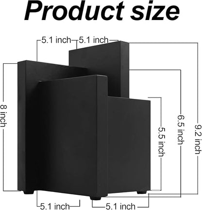 Resafy Black Magnetic Knife Block Knives Display Stable Board Knife Holder Rack Magnetic Stands with Strong Enhanced Magnets on Both Sides Anti-slip Feet