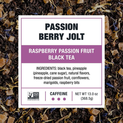 Tiesta Tea - Passion Berry Jolt Cold Brew, Loose Leaf, Raspberry Passion Fruit Black Tea, High Caffeinated, Cold Brew Packets, Makes 64 oz Pitcher Per Bag (Pack of 10)