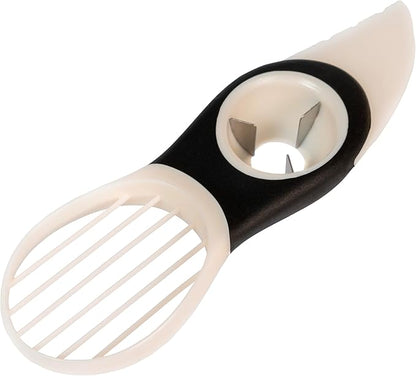 Avocado Fruit Slicer Pitter 3 in 1 Banana Dragon Fruit Peach Pear Passionfruit White & Black Kitchen Gadget Tool Comfortable to Grip Core Remover Food Safe Fruit & Vegetable PHOENA