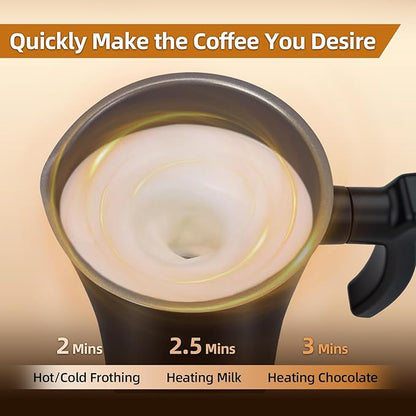 Milk Frother, 4-in-1 Electric Milk Steamer, 350ml/11.8oz Automatic Frother Machine for Coffee, Warm and Cold Foam, Temperature Control for Latte, Cappuccino, Hot Chocolate