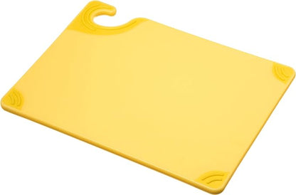 San Jamar Saf-T-Grip Plastic Cutting Board with Safety Hook, 9" x 12" x 0.375", Yellow, (Pack of 6)