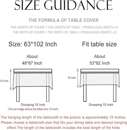 patdrea Designer Linen Green Long Tablecloth for Rectangle Table,Vintage Breathable Yellow Fruits Pattern Table Cloth,Decor Cover for Kitchen Dining,Christmas,Thanksgiving,Party,63"x102"-Ania a
