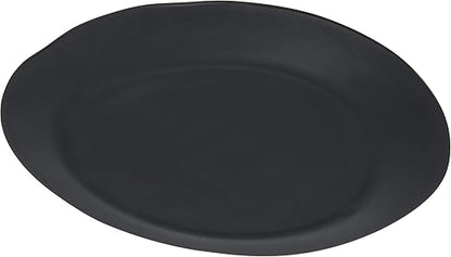 Carlisle FoodService Products Ridge Reusable Plate Rimless Plate for Home and Restaurant, Melamine, 11 Inches, Slate, (Pack of 12)