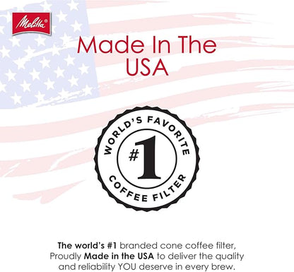Melitta #4 Cone Coffee Filters, Natural Brown, 100 Count (Pack Of 6), 600 Total Filters - Fits all 8-12 Cup Cone Coffee Makers and Pour-Overs, Compostable, Tear-Resistant, Made in USA