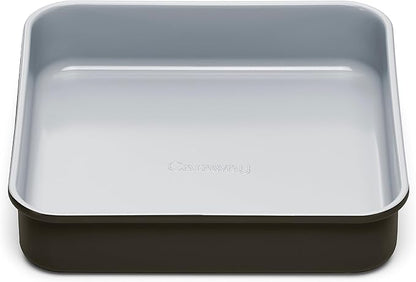 Caraway Non-Stick Ceramic 9” Square Pan - Naturally Slick Ceramic Coating - Non-Toxic, PTFE & PFOA Free - Perfect for Brownies, Lemon Bars, Cakes, & More - Black