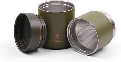 VSSL - Nest Pour Over Coffee Set | Coffee Maker for Camping | All-In-One Travel Pour Over | Transportable Dripper, 10oz Stainless Steel Travel Mug | Compact Storage & Adventure Ready | Sahara