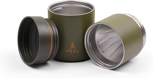 VSSL - Nest Pour Over Coffee Set | Coffee Maker for Camping | All-In-One Travel Pour Over | Transportable Dripper, 10oz Stainless Steel Travel Mug | Compact Storage & Adventure Ready | Sahara