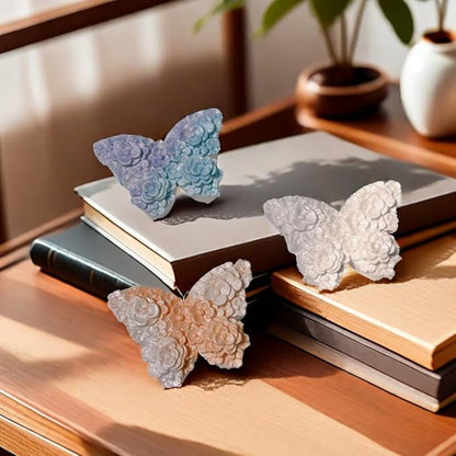 2 Pack Flower Butterfly Candle Mold, Floral Silicone Mold, Animal Plant Resin Mold for Soap Soy Wax Epoxy DIY Handcraft Home Ornaments Wedding Party Home Decoration