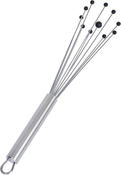 Restaurantware-German Standard 10.6 Inch Ball Whisks, 24 Kitchen Whisks With Silicone Balls - Ergonomic Handle, Dishwashable, Stainless Steel Manual Egg Beater, Durable, For Whisking, Stirring, Mixing