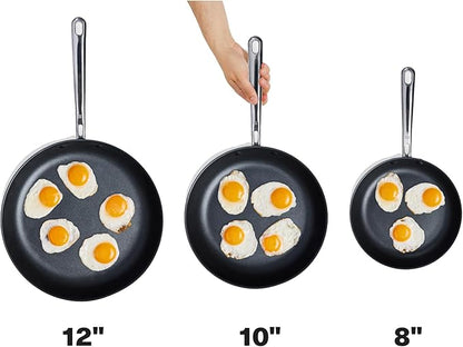 Misen Carbon Nonstick™ Frying Pan – Carbon Steel Pan, Naturally Nonstick No-Coating Surface, Ultra-Durable & Oven-Safe, Induction & Gas Compatible - 12 Inch