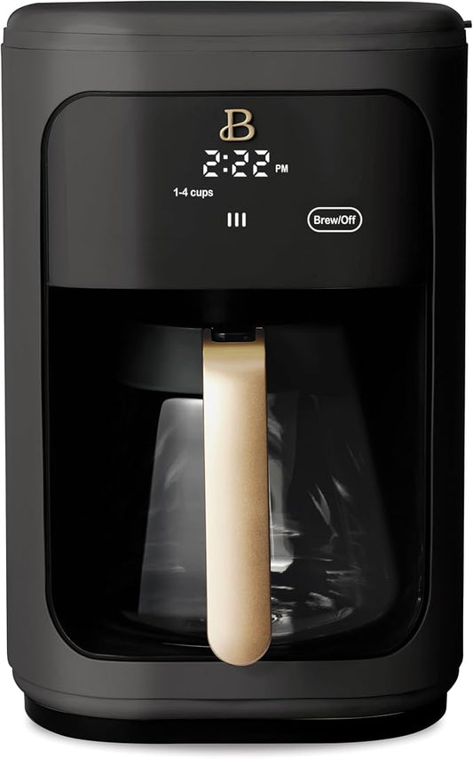 Beautiful Coffee Maker, 14-Cup, Touch-Activated Display, Programmable, Automatic Shut-Off, 1200W, Keep Warm, 24h Timer (Black Sesame)