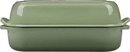 Enameled Cast Iron Loaf Pan with Lid, Dutch Oven Bread pan for Homemade Sourdough Bread Baking, 12.5x5.5 inch, 5qt, Pistachio Green