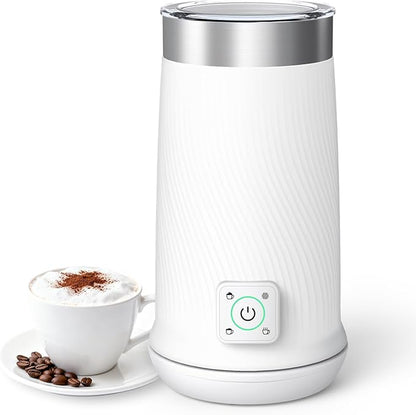 Milk Frother, 4-in-1 Electric Milk Steamer with Warm and Cold Foam Maker, Milk Heater and Warmer Hot & Cold Milk Foamer Maker for Latte Coffee Chocolate