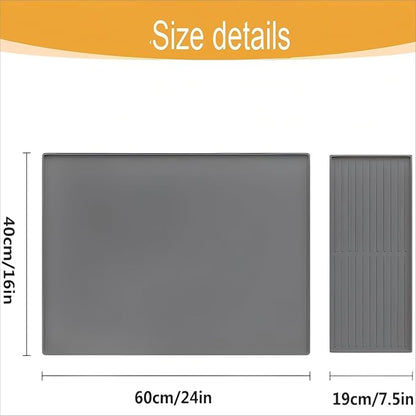 Silicone Coffee Pad, 24-inch x 16-inch Mat, with Removable Baking Tray, Fits Coffee Machines and Baking Sheets