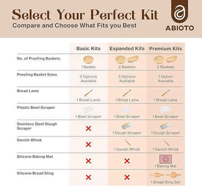 Sourdough Kit with Professional Bread Making Tools - A Complete Sourdough Bread Kit Including 10" Round & 11" Oval Bannetons, Bread Lame, Whisk, Bowl & Dough Scrapers, Slings, and Mat (17-Piece Kit)