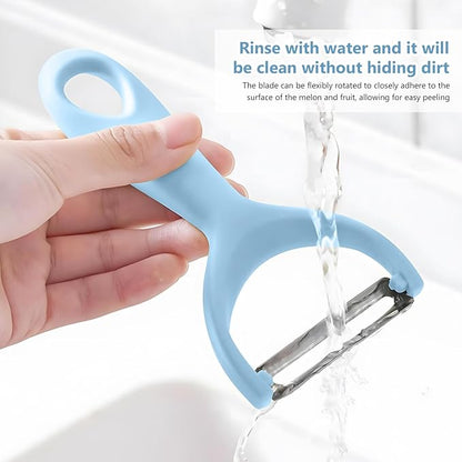 Apple Peeler:Pear Fruit Vegetable Peeler,Manual peeler for Peeling Apples, Pears, Cucumber;Garlic Carrot Potato Cheese Zester Grater, Essential Kitchen Tool(2-Pack) (blue)