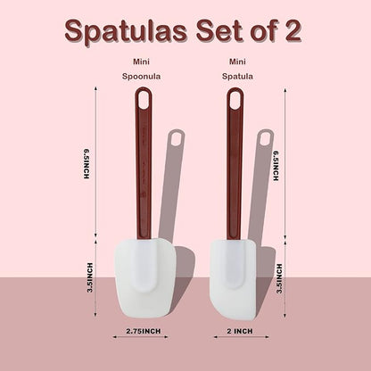 10 INCH Silicone Spatulas Heat Resistant Heavy Duty Rubber Spatulas Commercial Spatulas Set for Kitchen Use Silicone Cooking Utensils Sets of 2