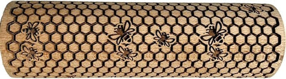 BEEHIVE Embossing Rolling Pin with Pattern. Laser Engraved Embossing Dough Roller for Homemade Cookies and Pottery by Algis Crafts