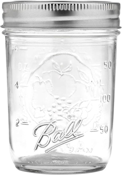 Ball Regular Mouth Mason Jars with Lids & Bands, Half Pint, 8-oz (2-Pack)