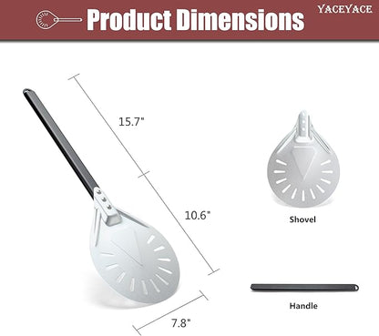 Pizza Turning Peel, 8-inch Metal Pizza Turner, Aluminum Turning Peel