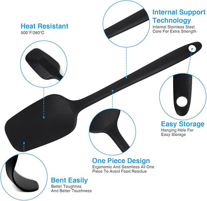 Silicone Spatulas Set of 8, 8.2 Inch Colorful Rubber Spoonulas, Heat Resistant Seamless Non-Stick Scrapers, Flexible Small Spatula Tools for Baking, Mixing, Cooking, Frying, Kitchen Use