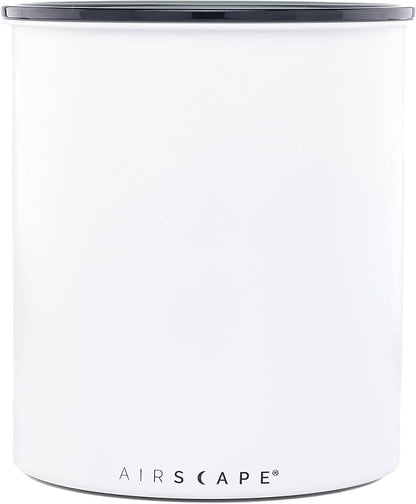 AirScape Planetary Design Kilo Coffee Storage Canister - US Patented Inner Plunger Lid Removes Excess Oxygen - DON'T buy airtight, BUY AIR-LESS - Holds 2.2 lbs Coffee Beans - (Matte White)