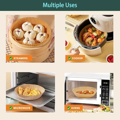 parchment paper for air fryer, 7.9inch round air fryer liners disposable,125PCS Non-stick parchment paper sheets for 5-8QT airfryer liners, Baking, Roasting Microwave