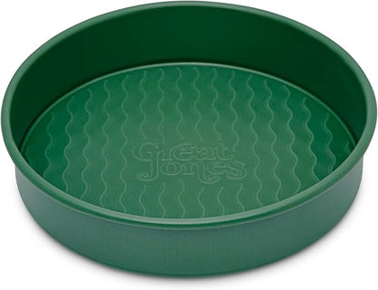 Great Jones Patty Cake (Broccoli)| Nonstick 9-Inch Round Cake Pan | Heavy-Duty Aluminized Steel | Easy Release Coating | Oven-Safe Up to 450°F | Even Heat Distribution | Dishwasher-Friendly
