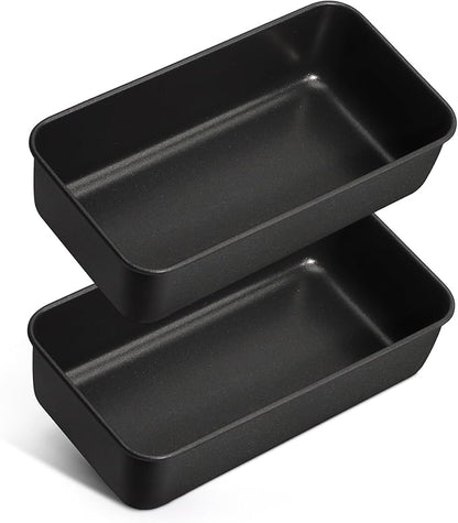 LIANYU 2 Pack Bread Loaf Pan for Baking, 9×5 Inch Nonstick Stainless Steel Bread Baking Loaf Pan, Meatloaf Tin for Homemade Banana Sourdough, Dishwasher Safe