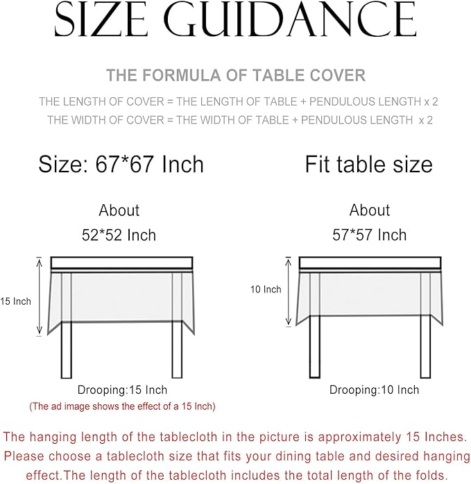 patdrea Designer Linen Green Square Tablecloth,Vintage Yellow Flowers Pattern Farmhouse Table Cloth,Home Table Cover Decor for Kitchen Dining Christmas,Thanksgiving,Party,67"x67"-Ania a
