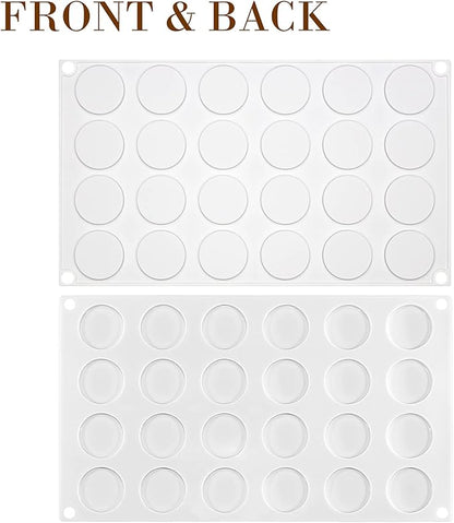Flat Round Disc Silicone Mold Baking Tray 2 Sizes for Mini Tart Cookie Dessert Chocolate Caramel Candy Epoxy UV Resin Jewelry Soap