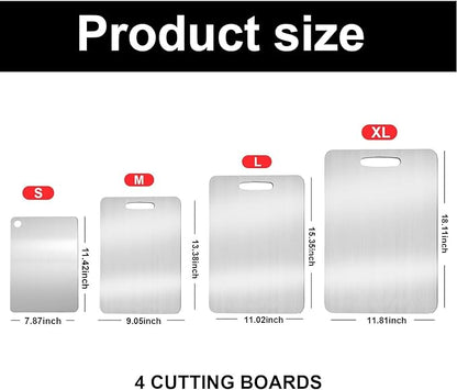 Katuchef Titanium Cutting Board,2026 New 100% Pure Titanium Cutting Boards for Kitchen,Non toxic Doubld-Side Durable Chopping Boards, Easy to Clean and Store(1PC-L:15.35 * 11.02)