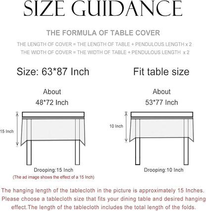 patdrea Designer Vintage Beige Tablecloth for Rectangle Table,Italian Linen Trees Pattern Anti-Wrinkle Table Cloth,Cover Cloth Decor for Kitchen Dining,Christmas,Thanksgiving,63"x87"-Tatiana a