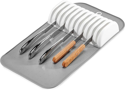 madesmart Classic Large Knife Mat Soft-Grip, Non-Slip Drawer, Long-Lasting Home Organization, BPA Free, White