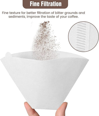 200 Count Cone Coffee Filters #4, White 04 Coffee Filters 8-12 Cup, Disposable Natural Paper Filters, No.4 Cone Filters For Ninja, Pour Over and Drip Coffee Maker