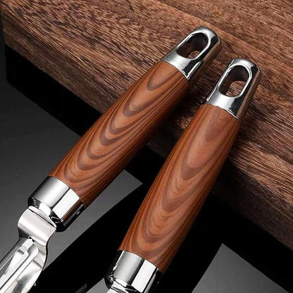 Vegetable Peeler - Stainless Steel Y-shaped peeler Non-Slip Wood Grain Handle - Efficient for Potatoes, Apples & Fruits - Durable Kitchen Tool