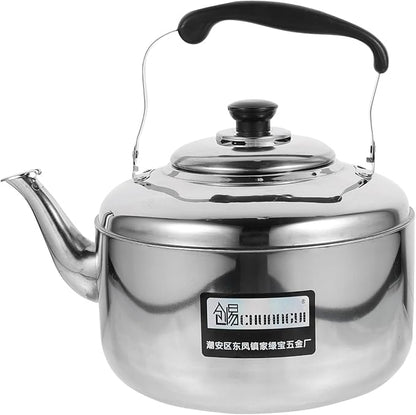 Large Capacity Stainless Steel Sounding Kettle for Induction Cooker with Comfortable Anti-scald Handle for Home Use and Quick Heating