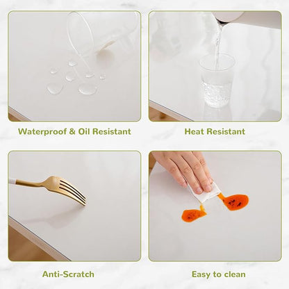 42 x 90 Inch Clear Table Cover Protector, Clear Table Protector for Dining Room Table, 1.5mm Plastic Table Cover, Waterproof Table Pad for Kitchen, Office