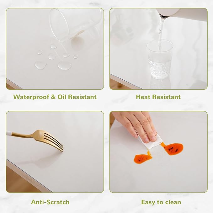22 x 54 Inch Clear Table Cover Protector, Clear Table Protector for Dining Room Table, 1.5mm Plastic Table Cover, Waterproof Table Pad for Kitchen, Office
