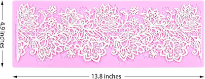 Flower Embossing Candy Silicone Mold Lace Pattern Sugar Craft Cake Decoration, Lace Mat Wedding Cake Decoration Tool