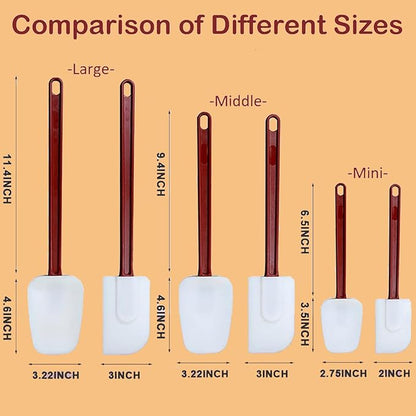14 INCH Silicone Spatulas Heat Resistant Heavy Duty Rubber Spatulas Commercial Spatulas Set for Kitchen Use Silicone Cooking Utensils Sets of 2