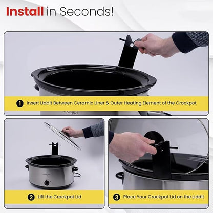 Slow Cooker Lid Holder Compatible with Crock-Pot, Space Saving Stand for Clean Kitchen and Convenient Cooking