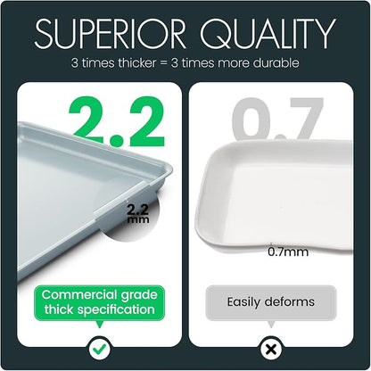 Ceramic Baking Sheet Pan, Cookie Sheets for Baking, Naturally Non-Toxic Ceramic Coating, 2.2mm Thick oven trays for cooking, PTFE & PFOA Free, 15x10"