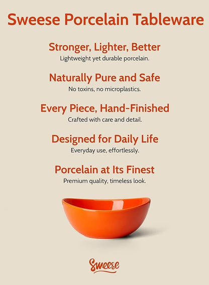 Sweese 18 oz Medium Porcelain Bowl - Set of 6 Rainbow Colored Cereal, Dessert, Soup, Rice & Salad Bowls, Ceramic Serving Bowls