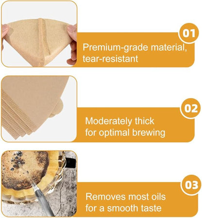 Coffee Filters #4, Coffee Filters 4 Cone Paper, Unbleached, Brown, 8-12 Cup, Number 4 Coffee Filter, 100 Count
