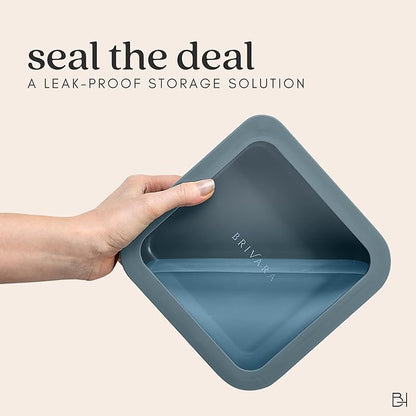 Ceramic Coated Glass Food Storage Containers | No PTFE, PFOA, PFAS, and BPA | Reusable Non Toxic Meal Prep Containers with Glass Lids | Easy To Store | 10 Piece Set [Dusk]