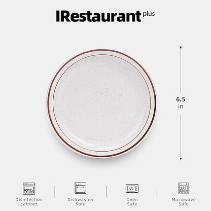 Stoneware Narrow Rim Brown Speckle, Plate 6.5", Case of 36